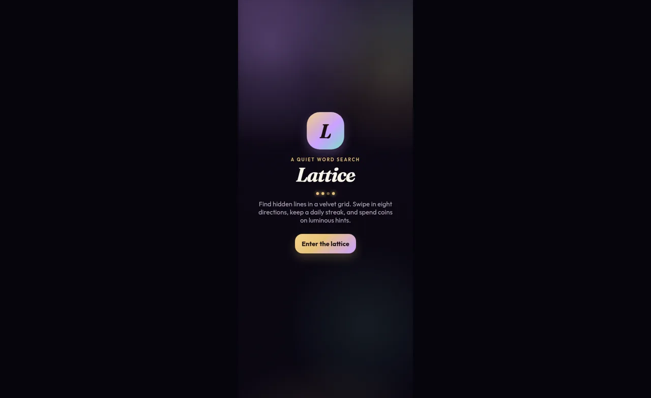 Lattice Word Search cover