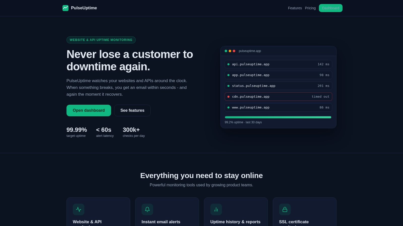 PulseUptime - Uptime Monitoring