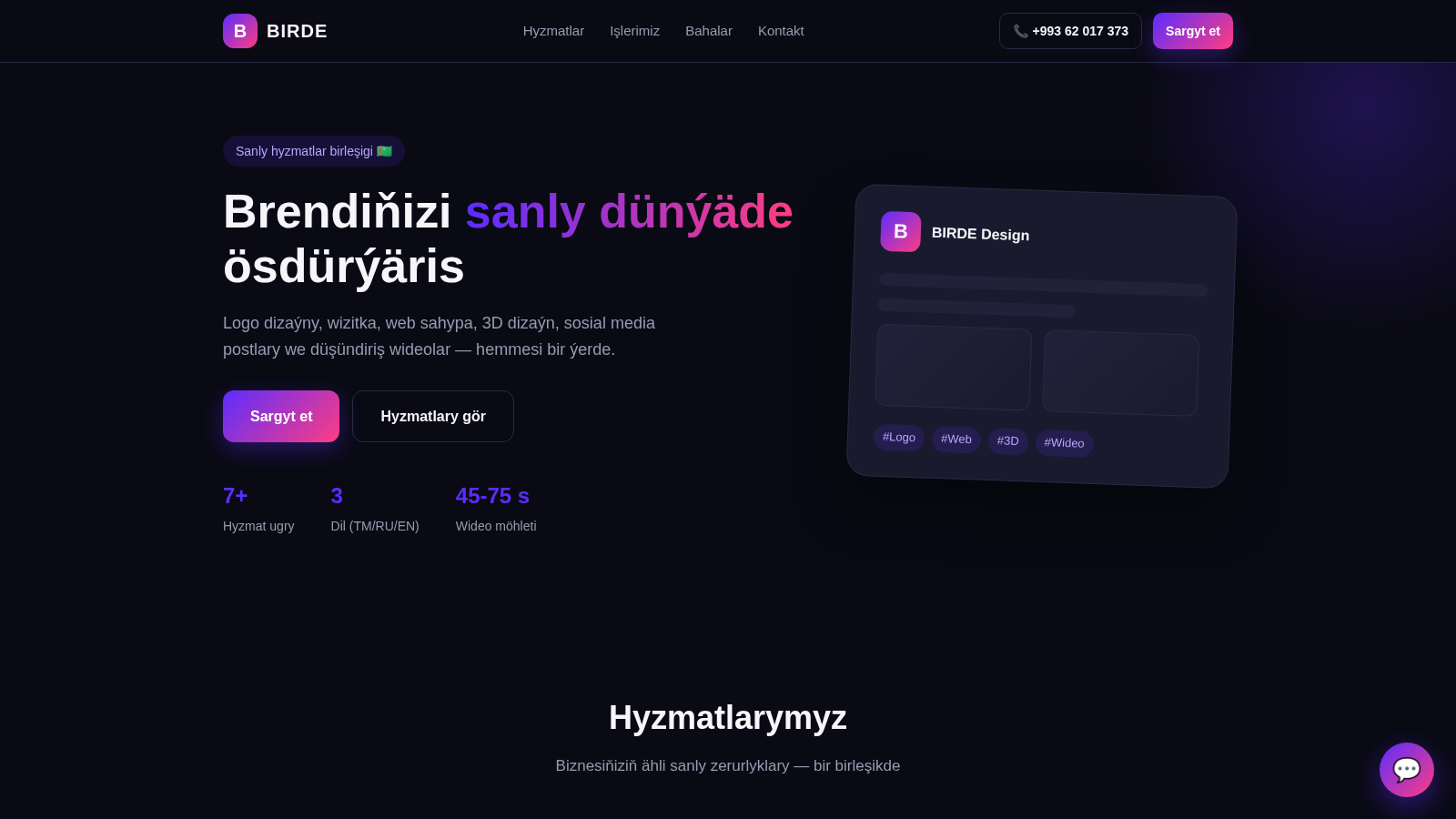BIRDE - Sanly hyzmatlar birleşigi cover