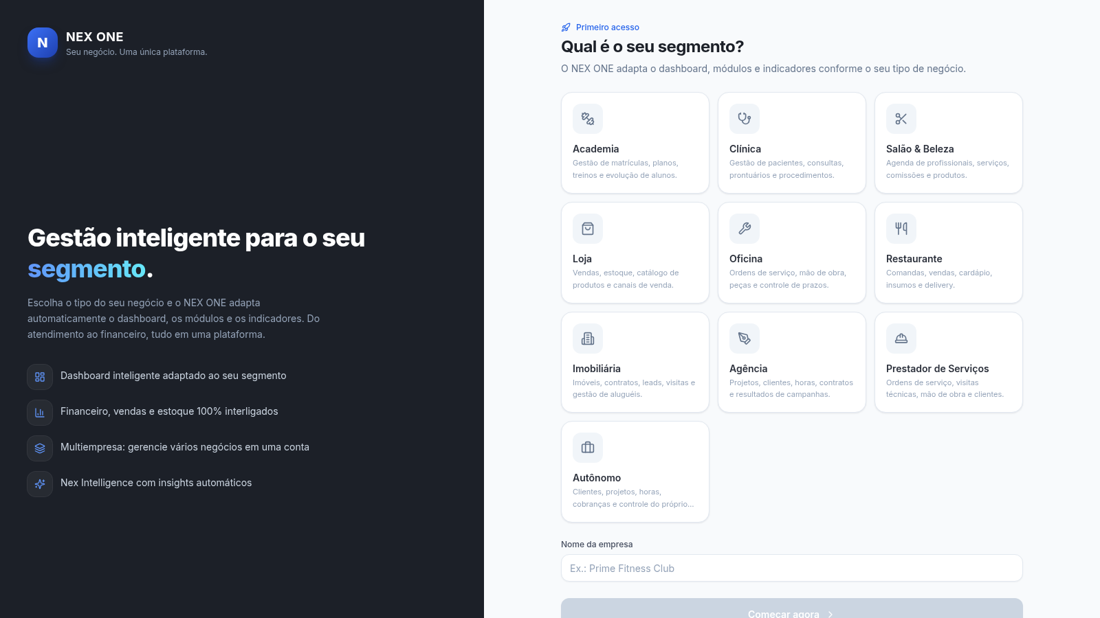 NEX ONE - Gestão de negócios