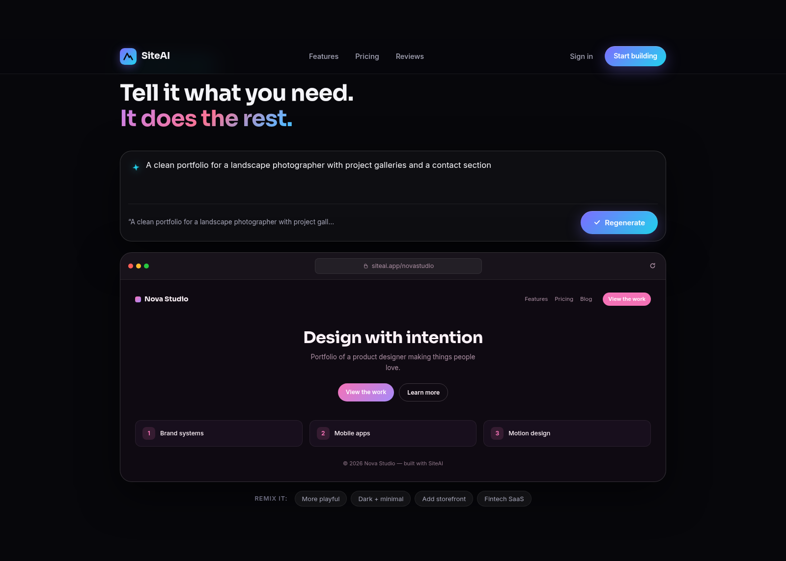 SiteAI — The AI Website Builder cover