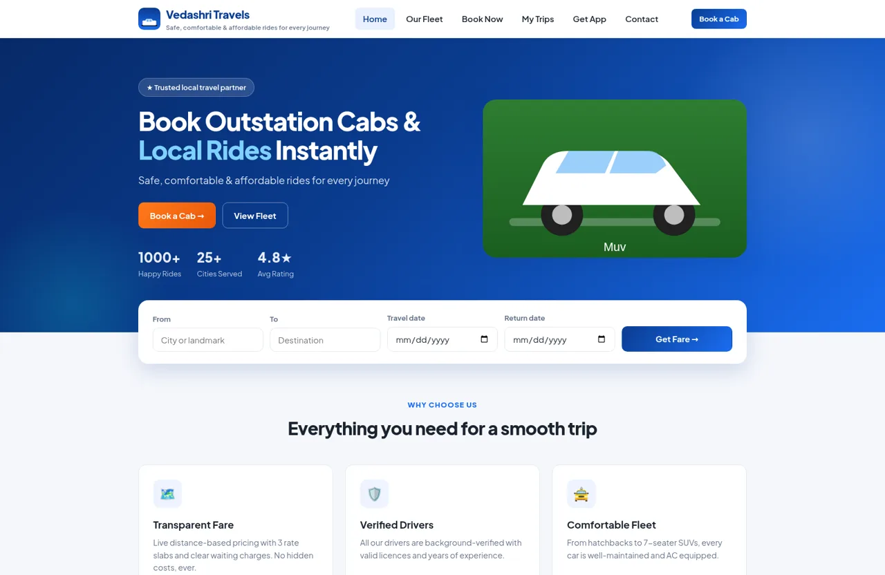 SwiftRide Cabs — Car Rentals