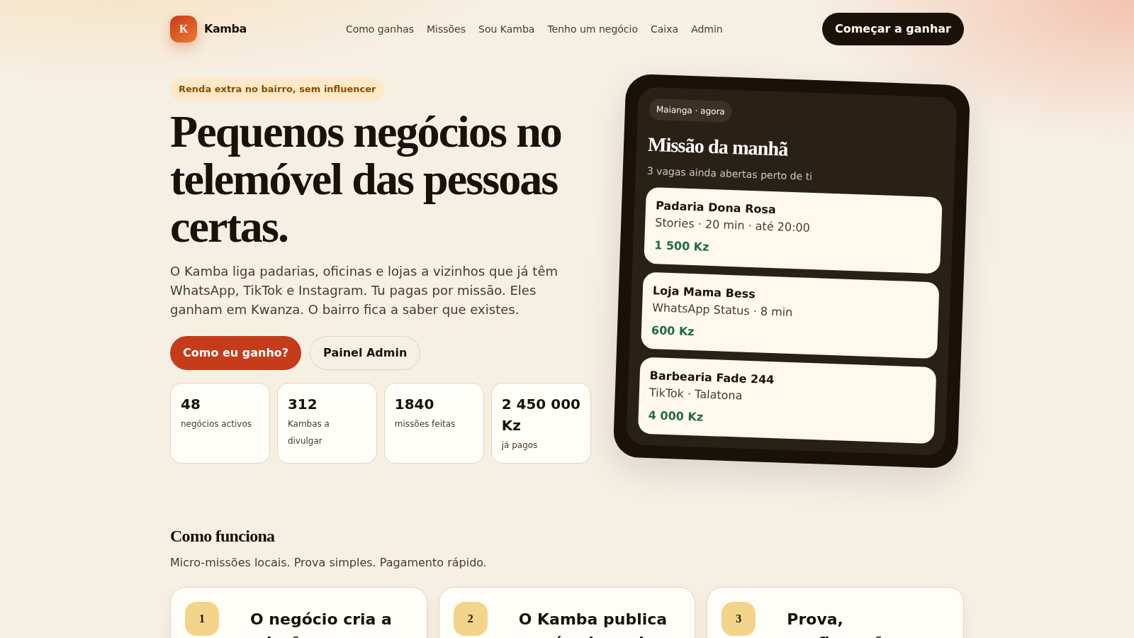 Kamba — Divulga o bairro