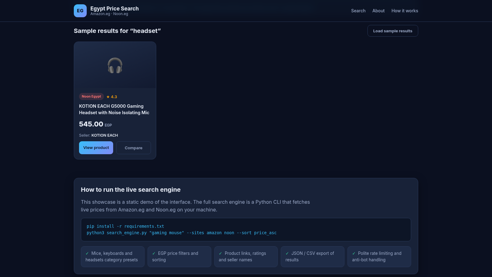 Egypt Tech Price Search cover