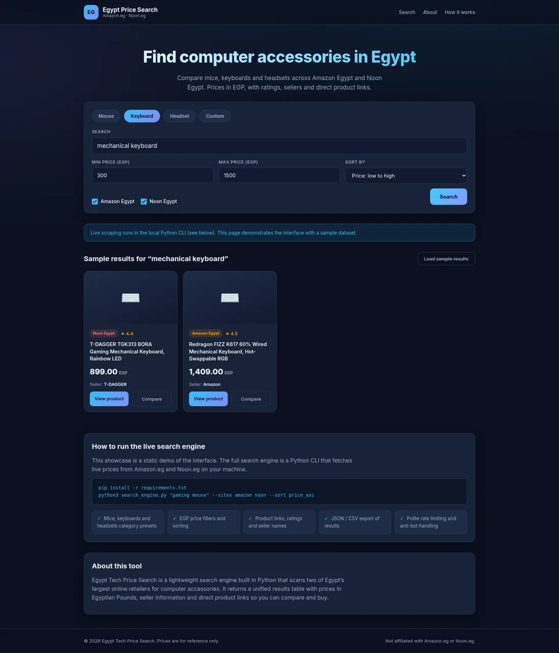 Egypt Tech Price Search cover