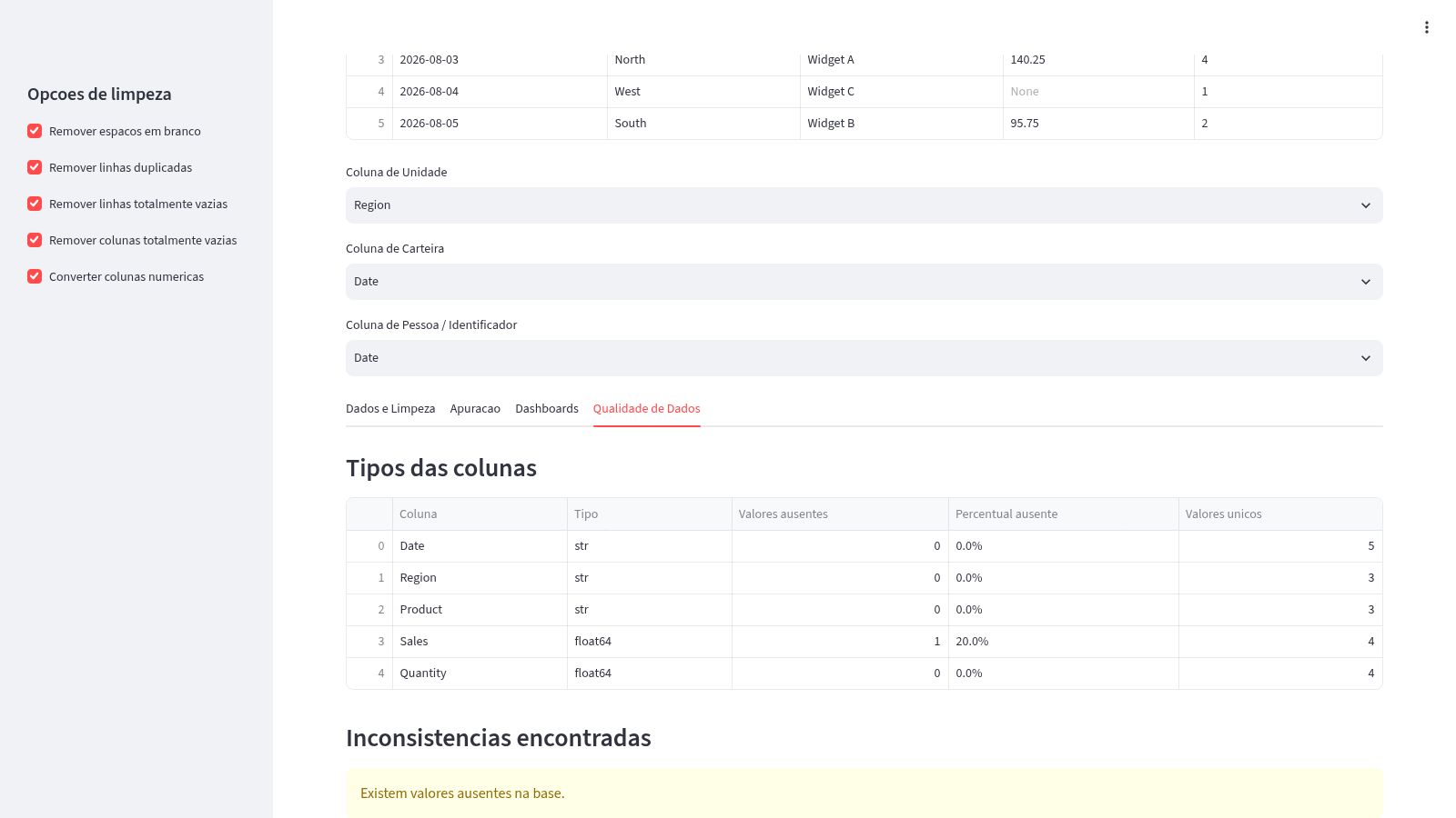 Análise de Planilhas Excel/CSV