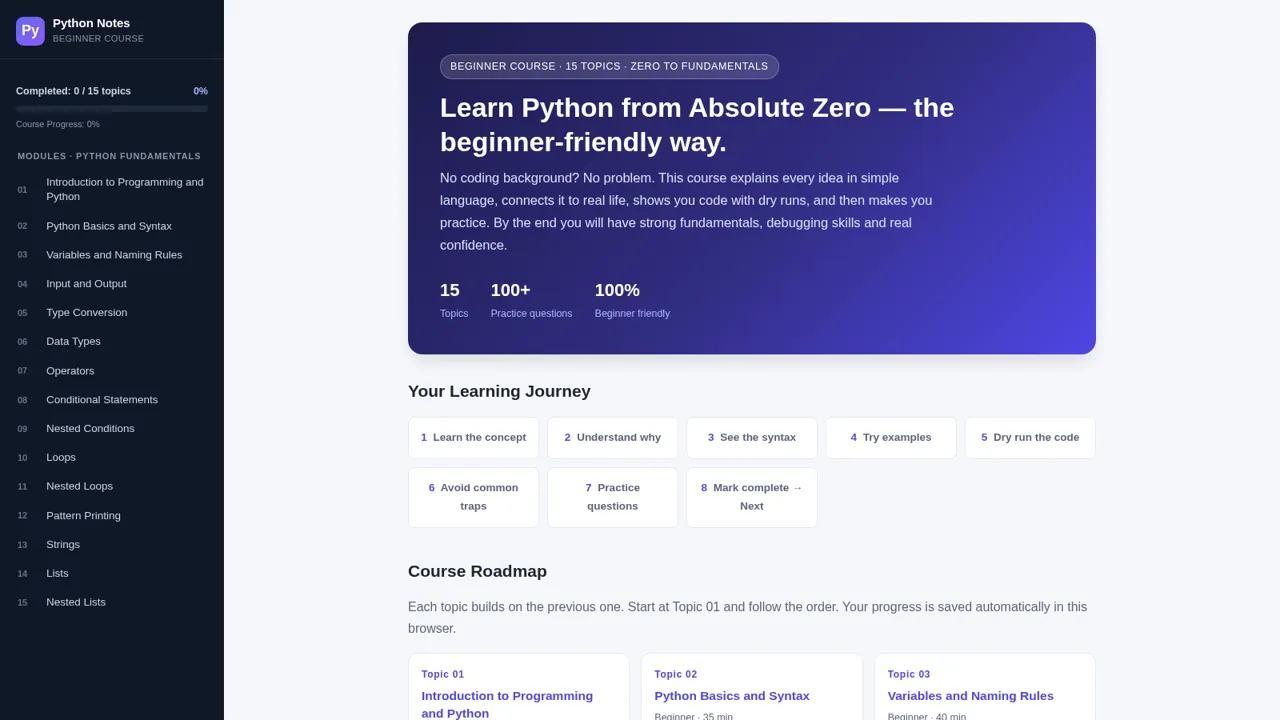 Python Notes: Learn from Zero