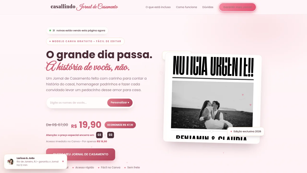 casallindo Jornal de Casamento