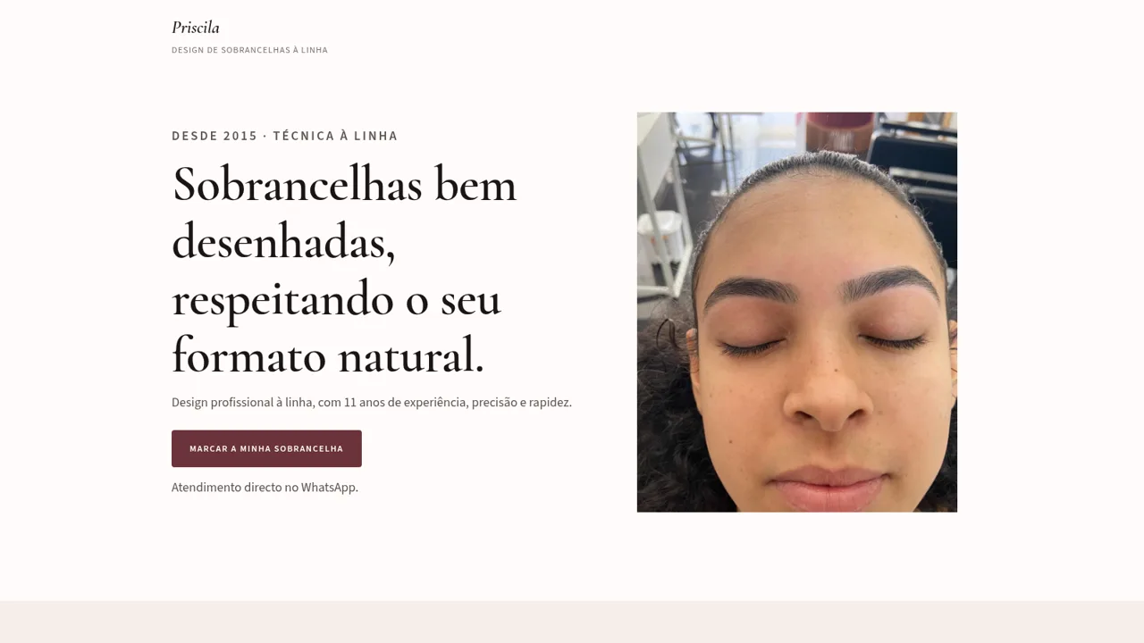 Priscila Sobrancelhas à Linha cover