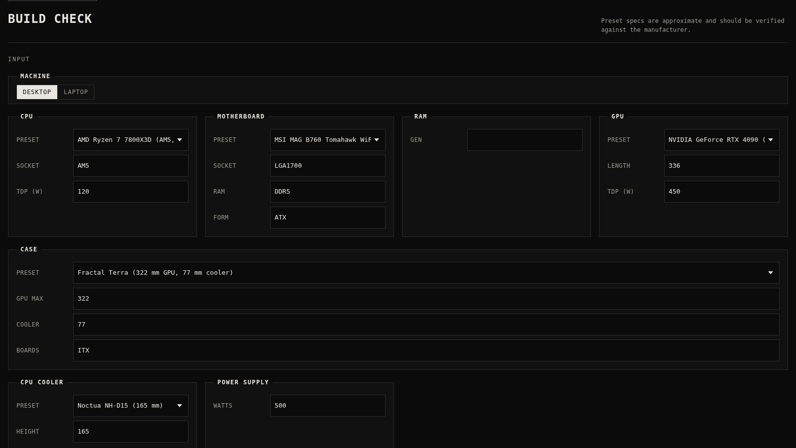 PC Build Checker