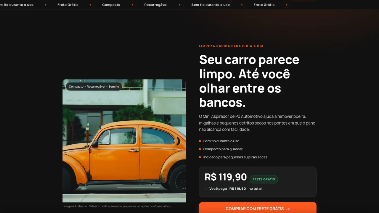 Mini Aspirador de Pó Automotivo cover