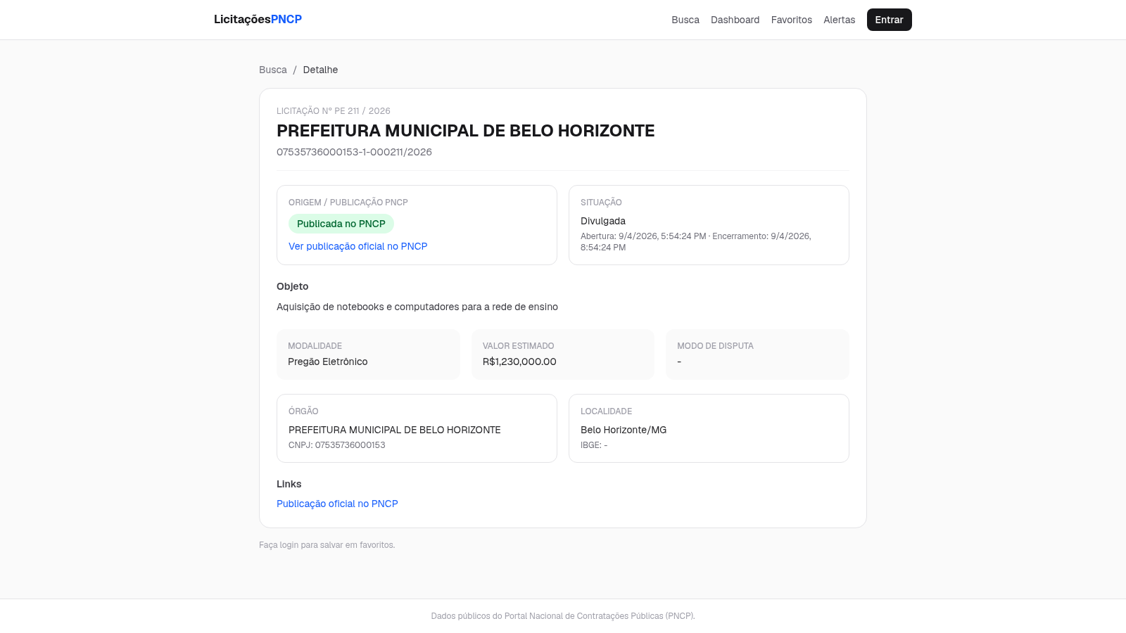 Inteligência de Licitações