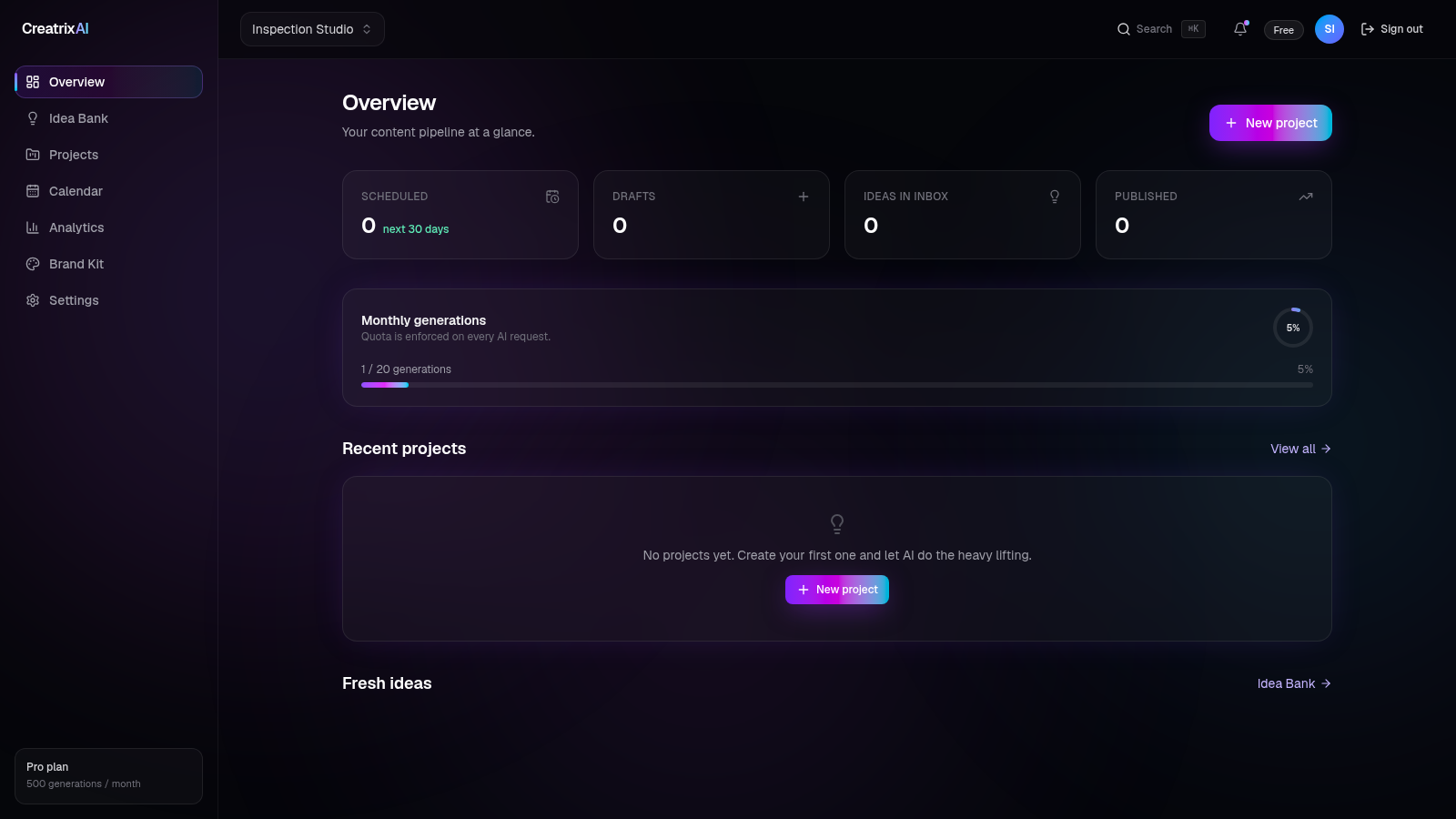 CreatrixAI — AI Content Studio cover