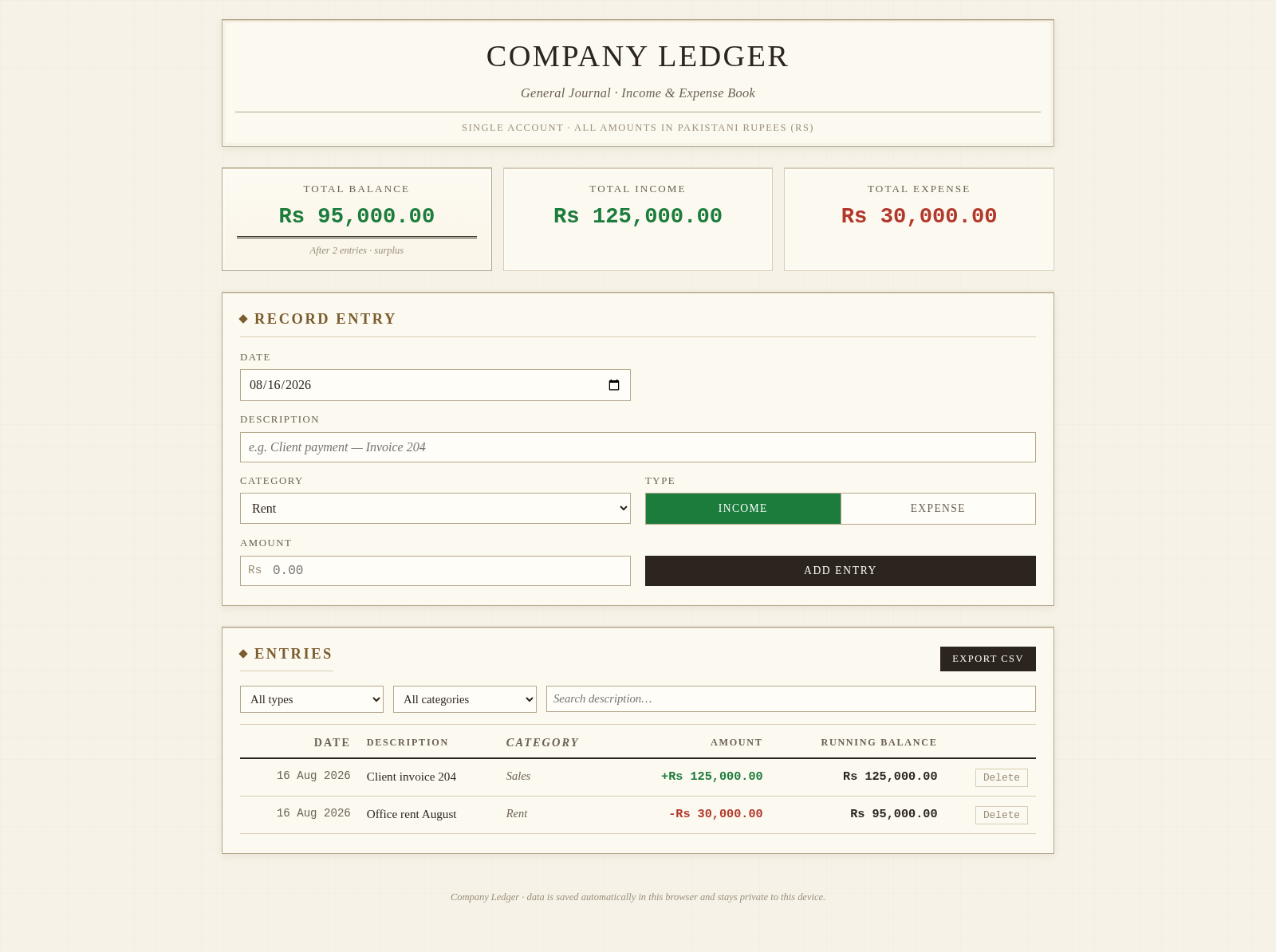 Company Bookkeeper cover