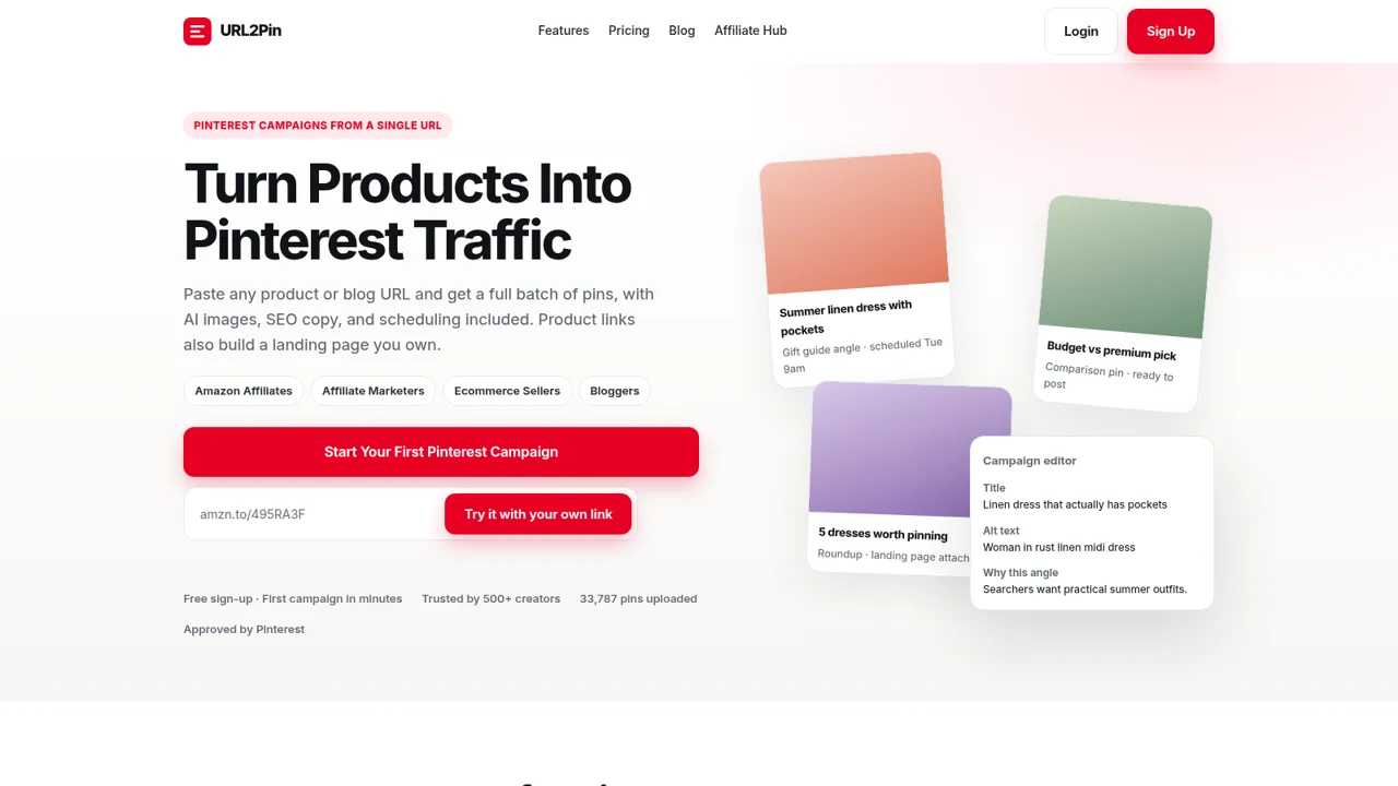 URL2Pin — Pinterest Traffic cover