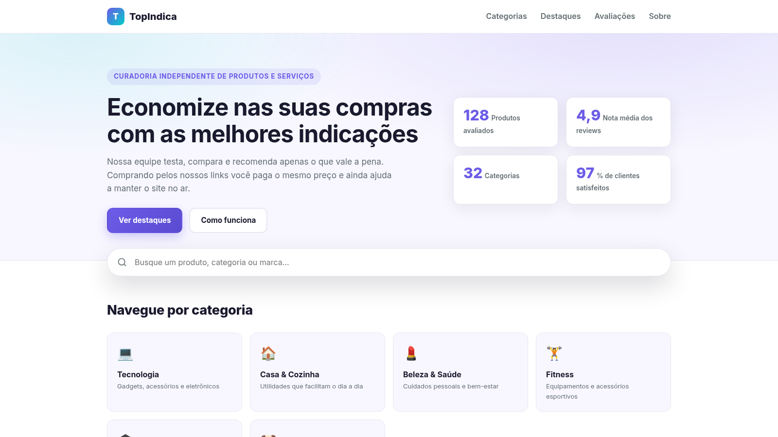 TopIndica — Melhores indicações de produtos cover