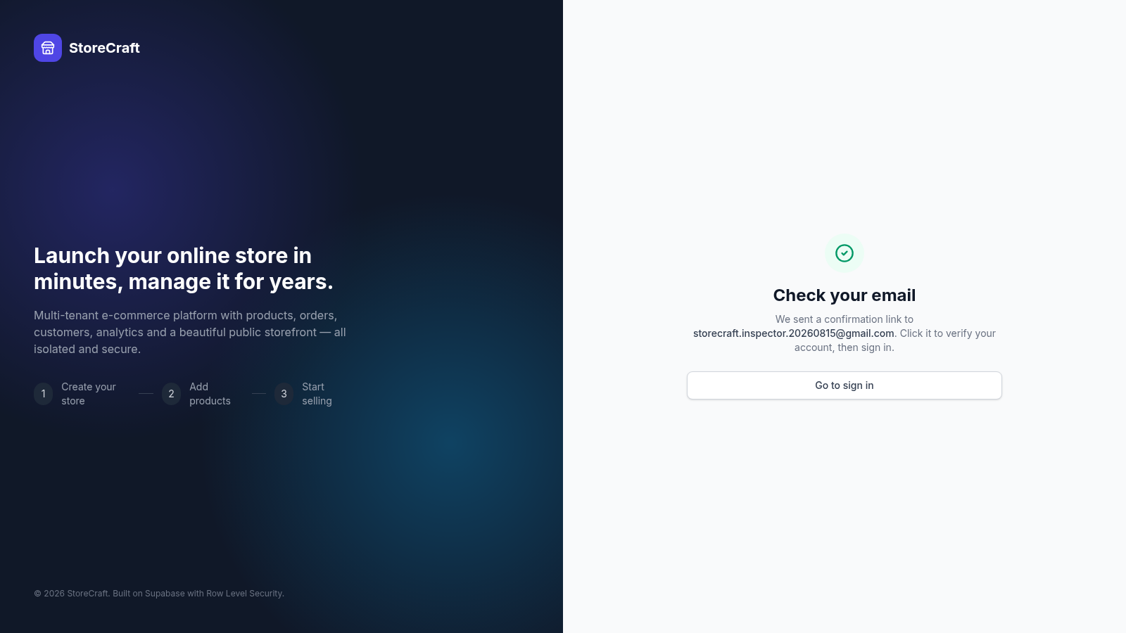 StoreCraft — E-Commerce SaaS cover