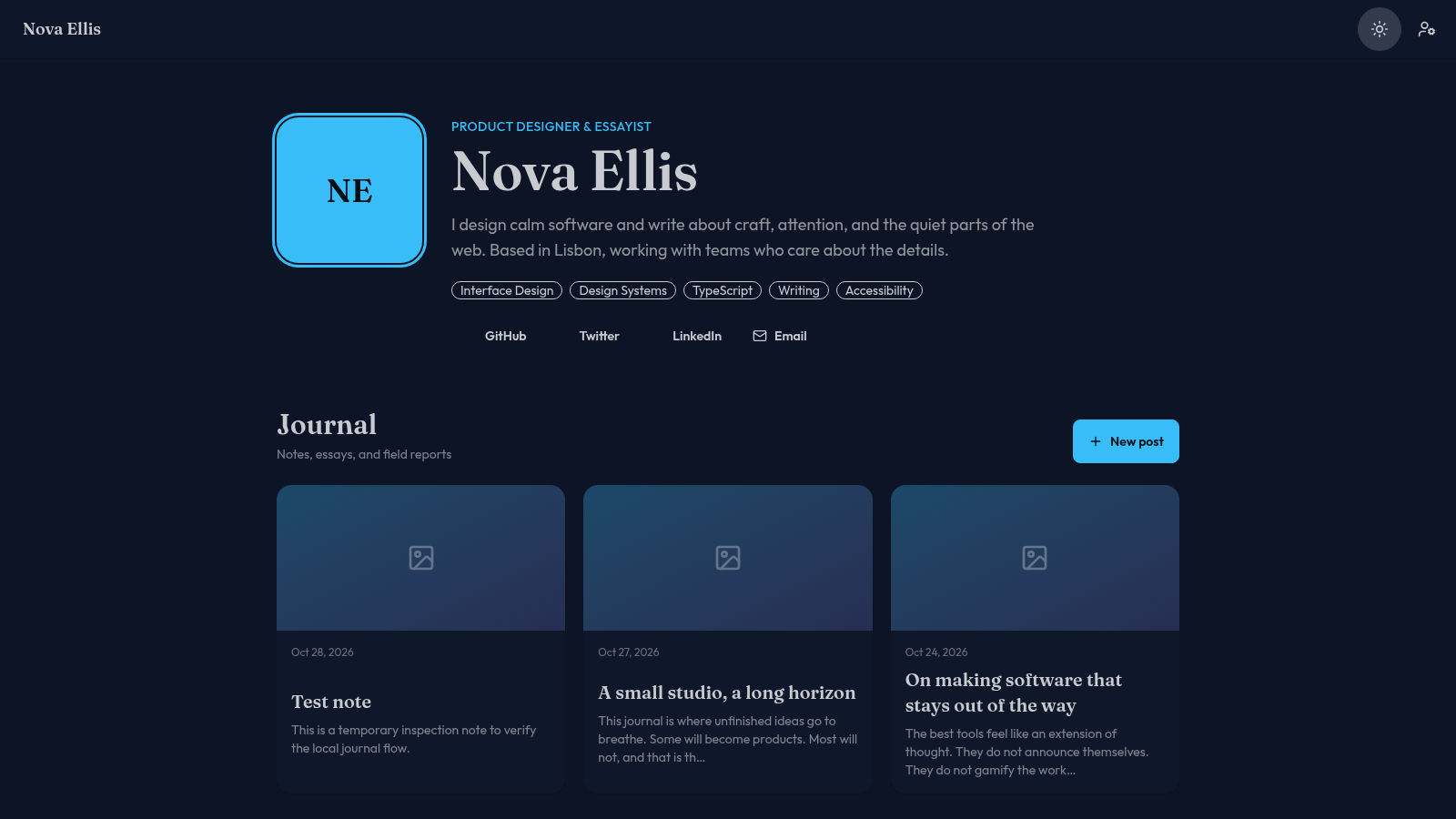 Nova Ellis — Portfolio cover