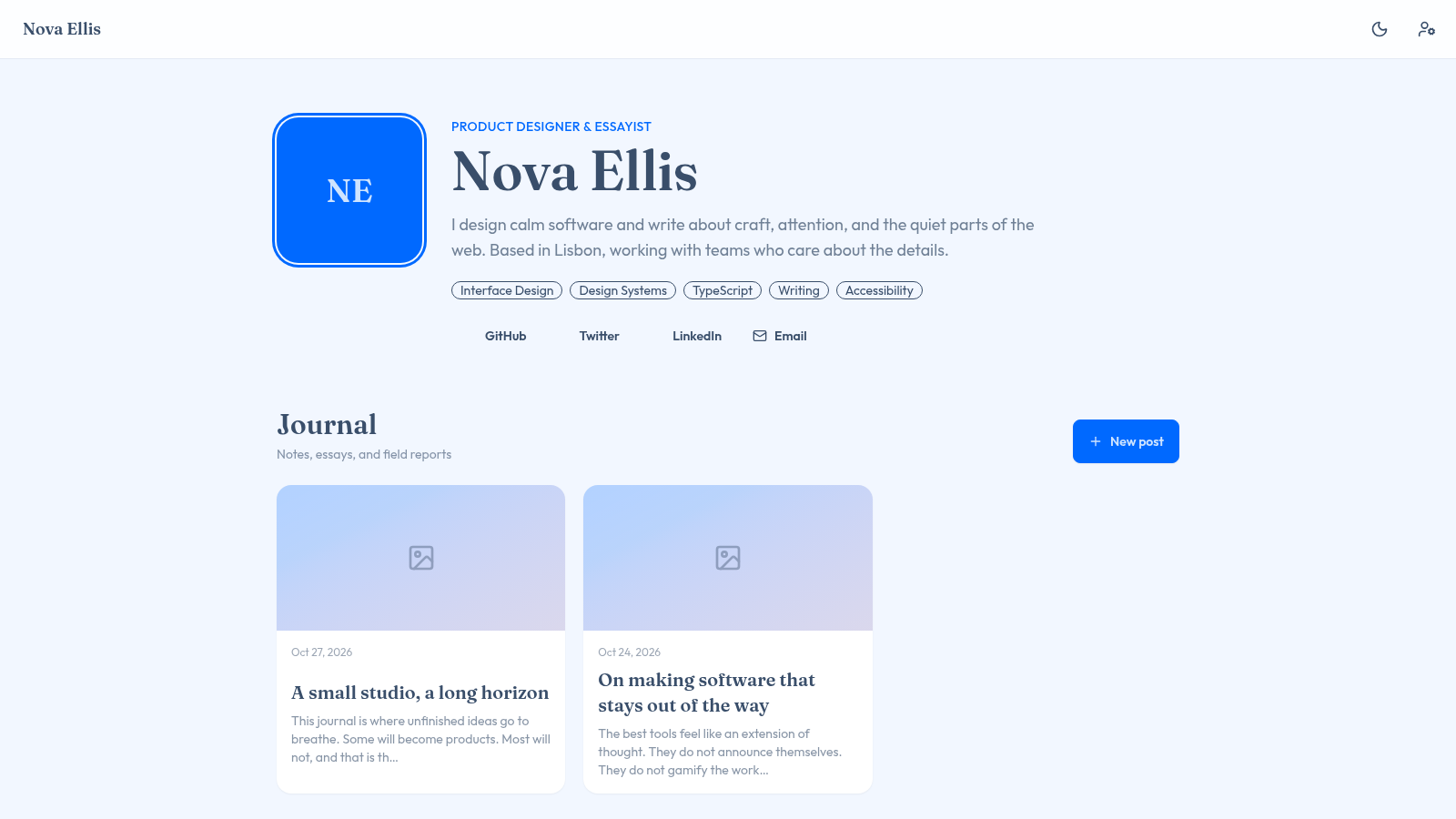 Nova Ellis — Portfolio cover