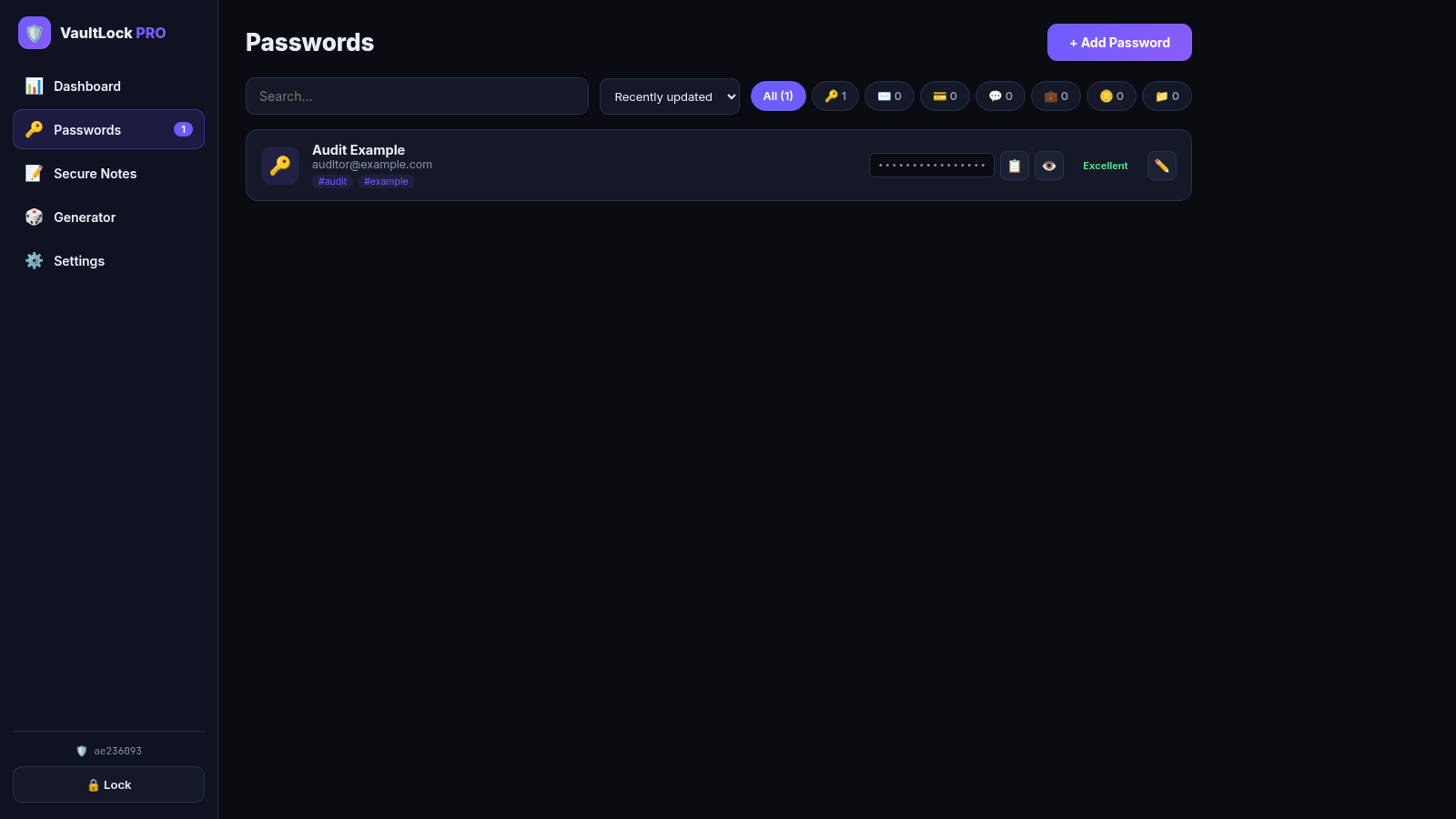 VaultLock PRO Password Manager cover