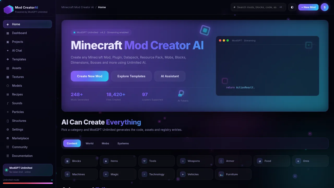 Minecraft Mod Creator AI