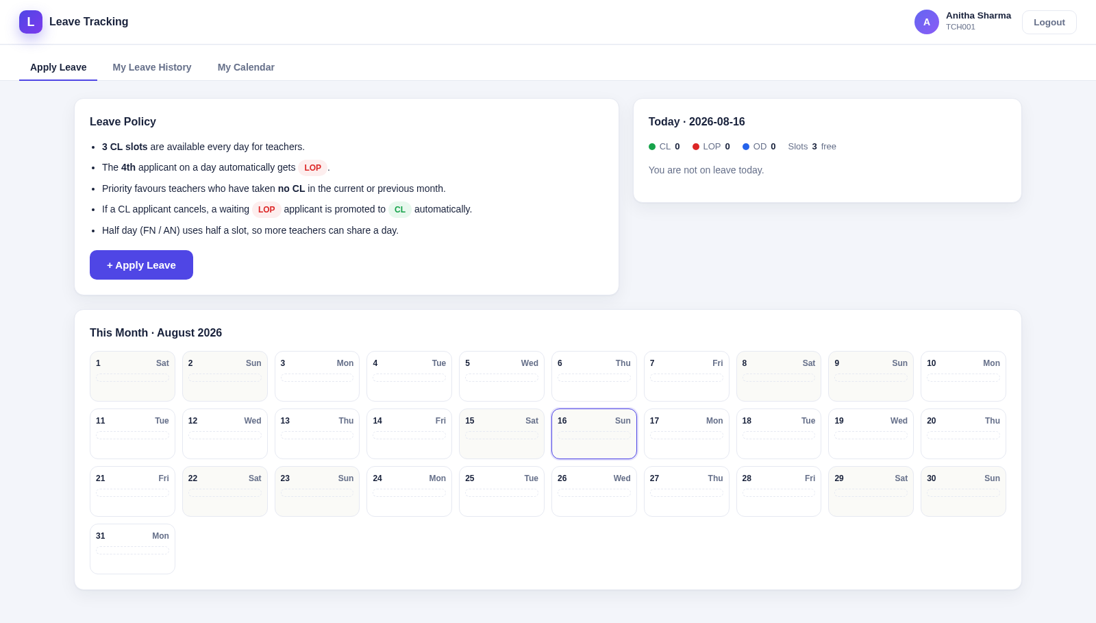 Leave Tracking System