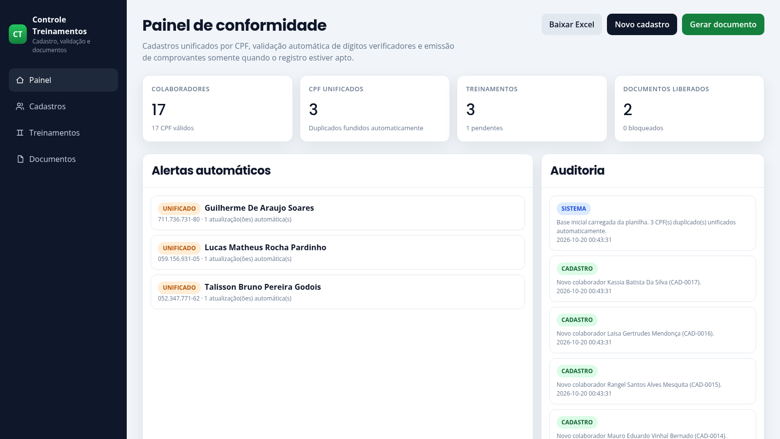 Controle de Treinamentos cover