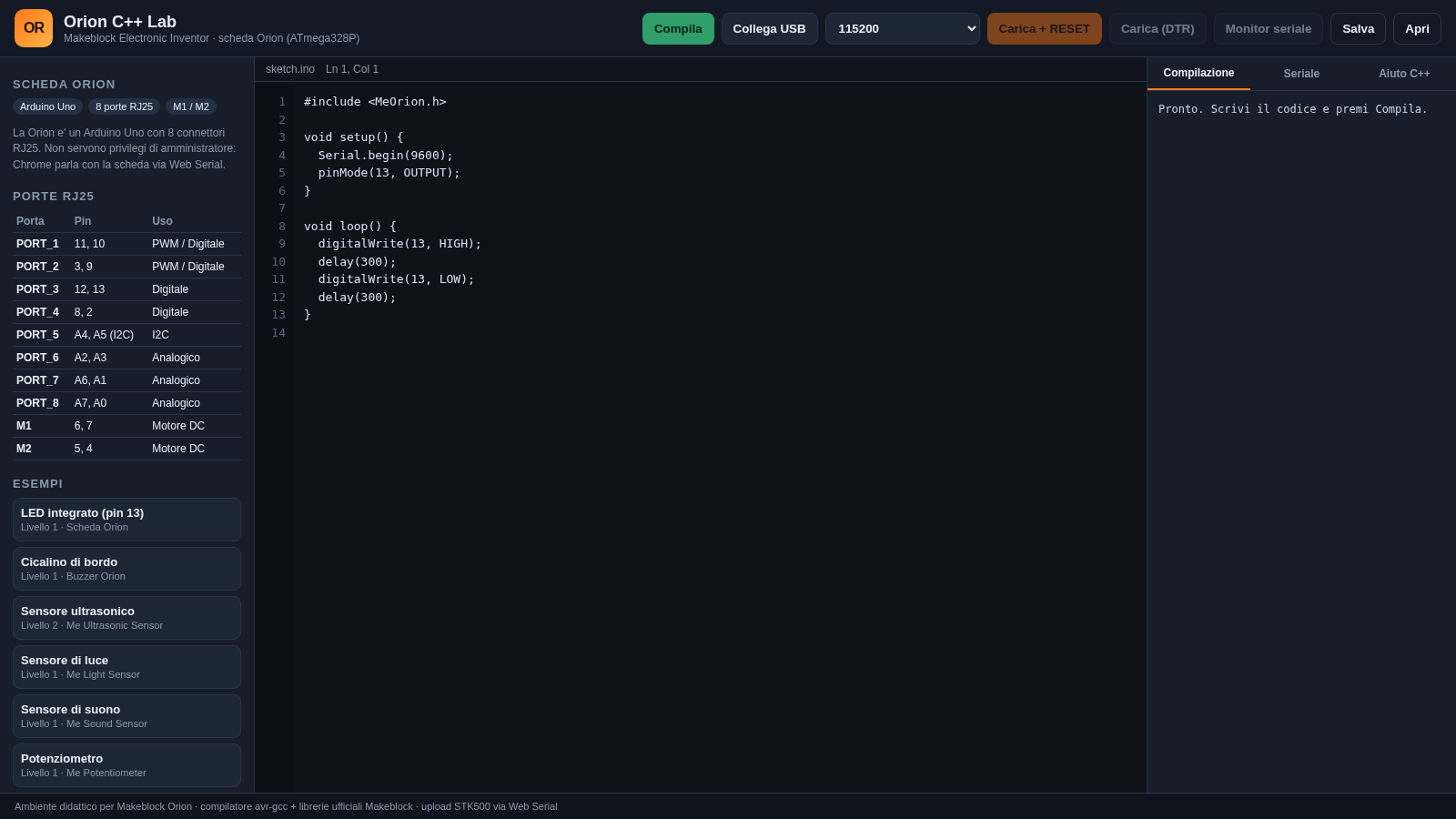 Orion C++ Lab