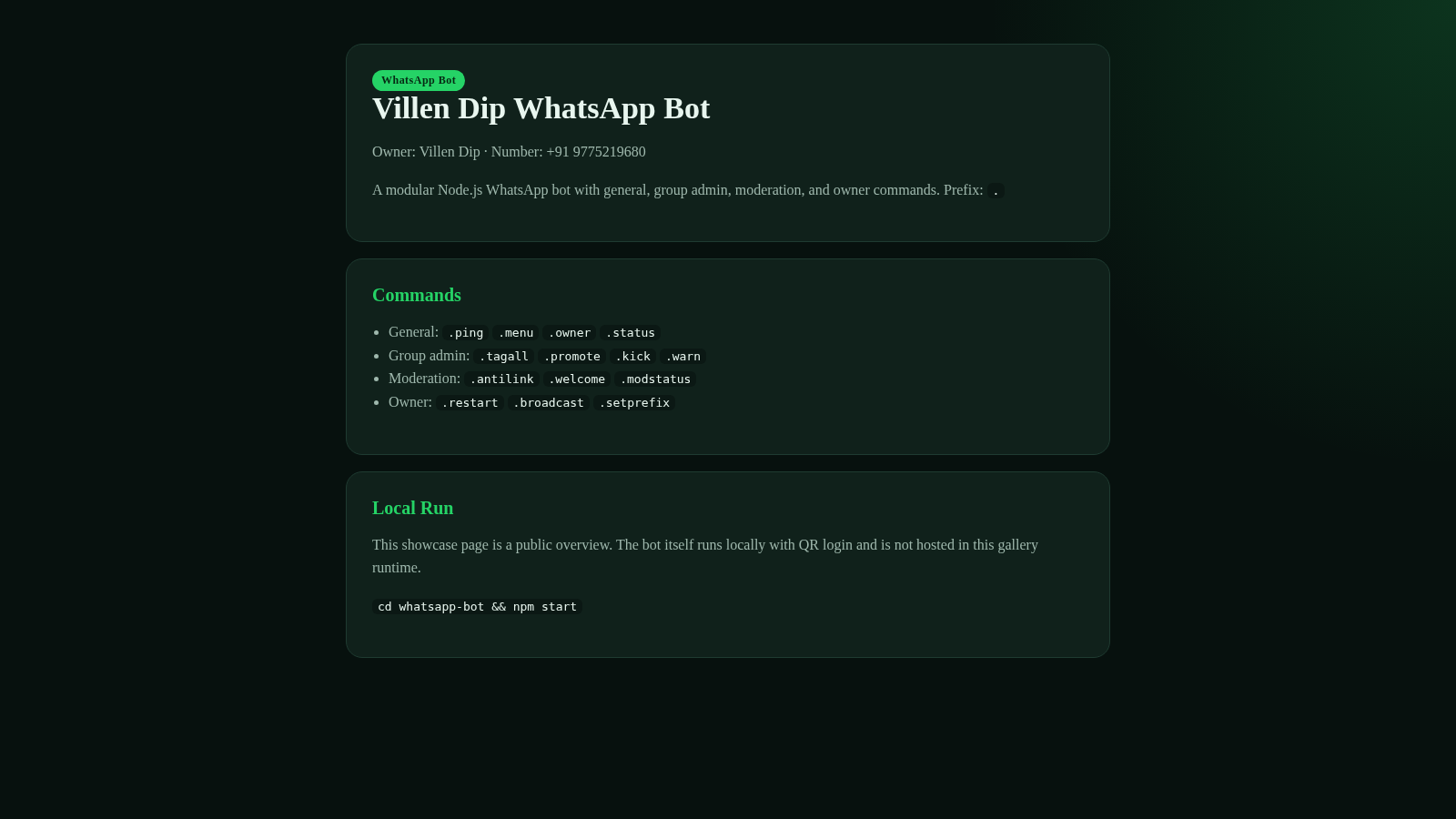 Villen Dip WhatsApp Bot