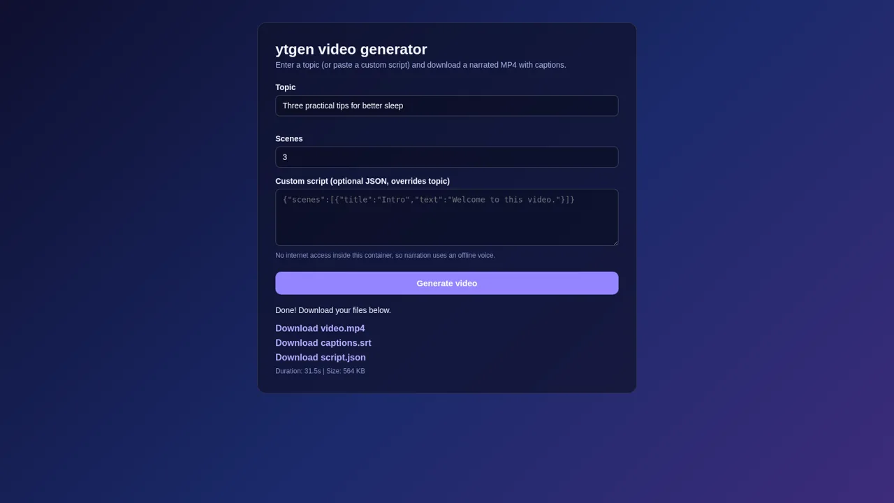 ytgen video generator