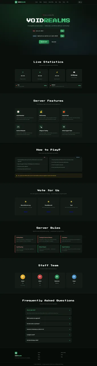 VOIDREALMS - Minecraft Server