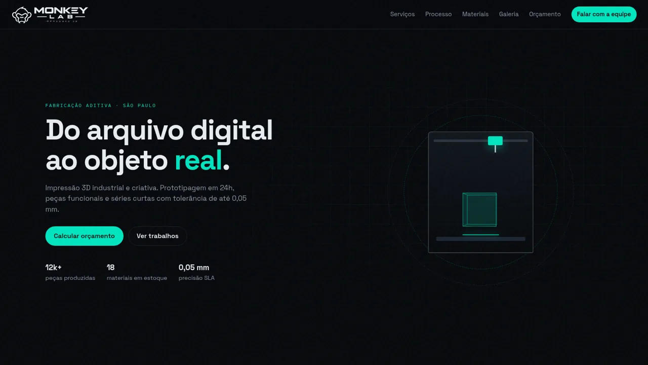 Monkey Lab — Impressão 3D cover