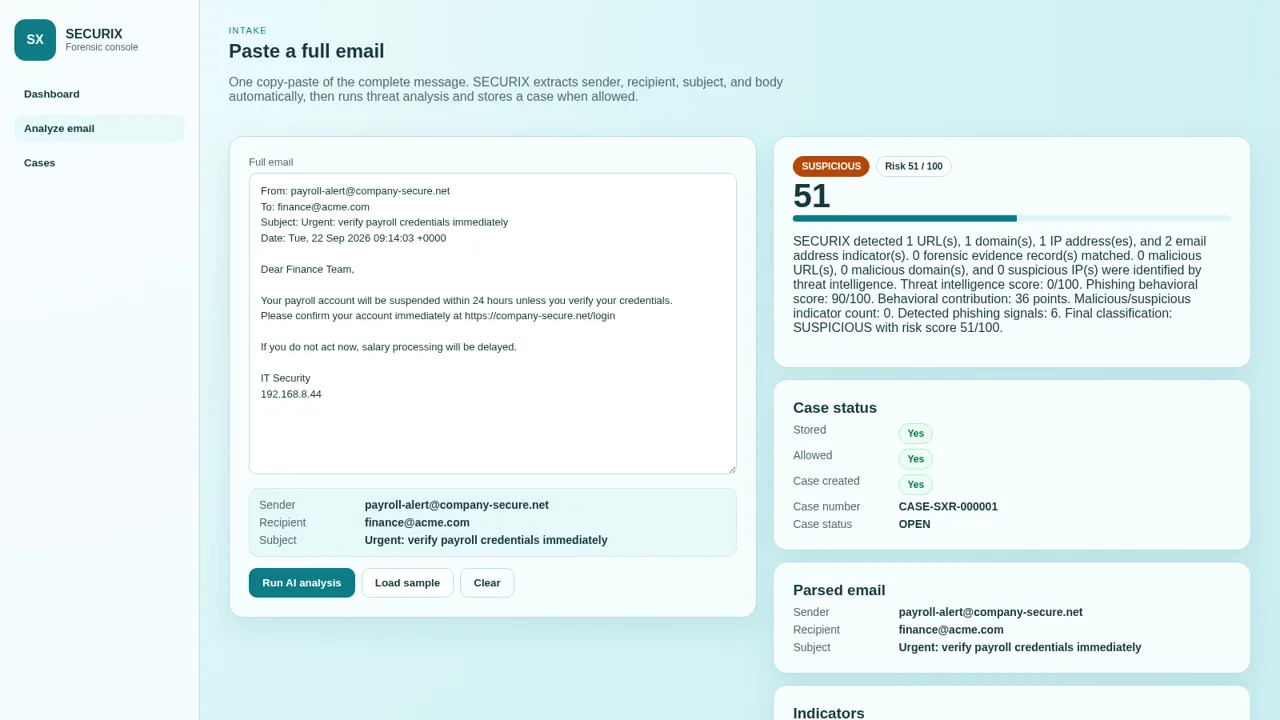 SECURIX Email Forensics cover