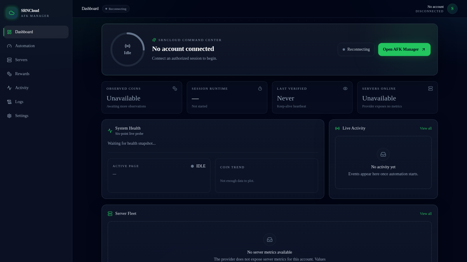 SRNCloud AFK Manager cover