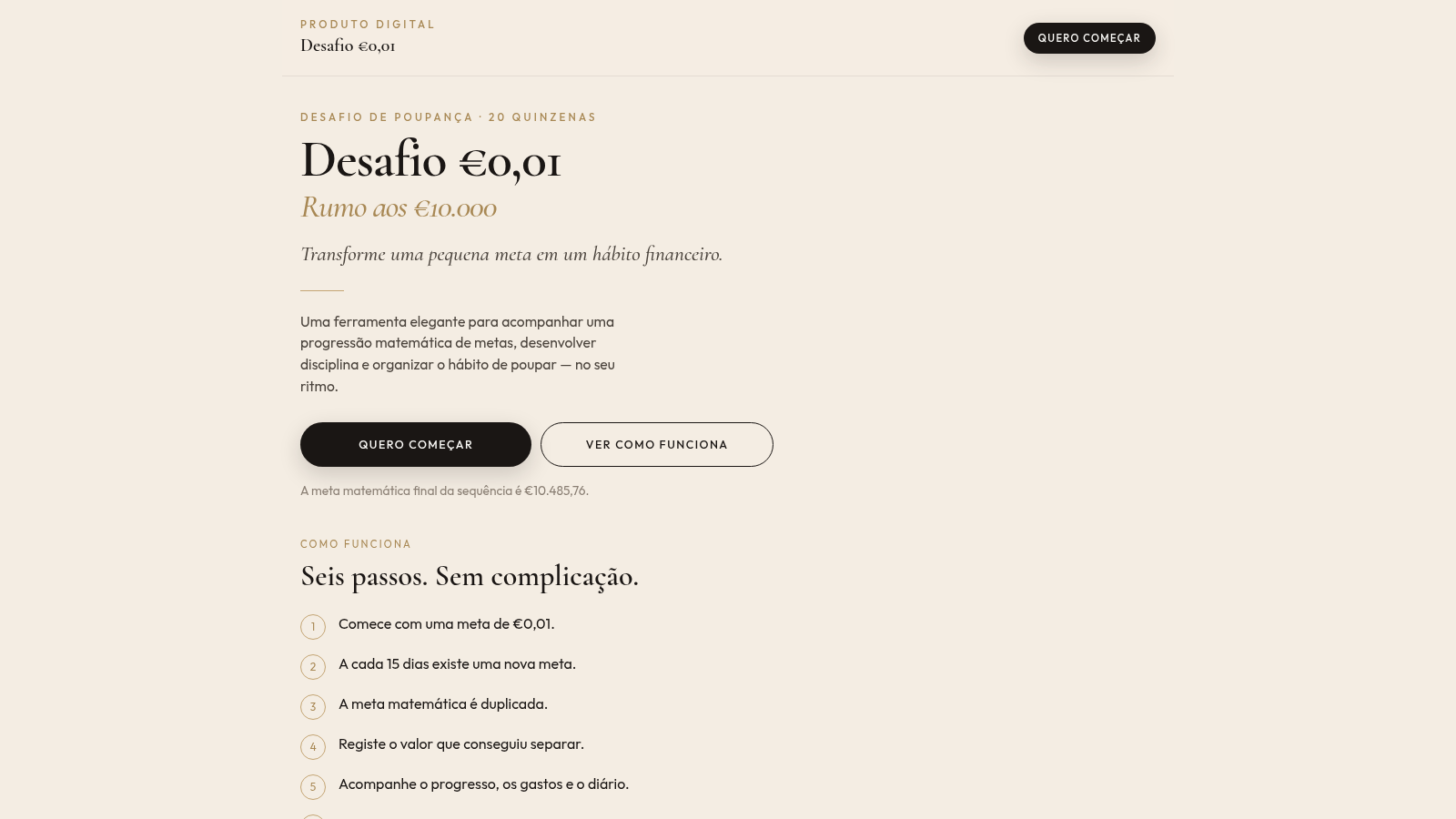 Desafio €0,01 Rumo aos €10.000