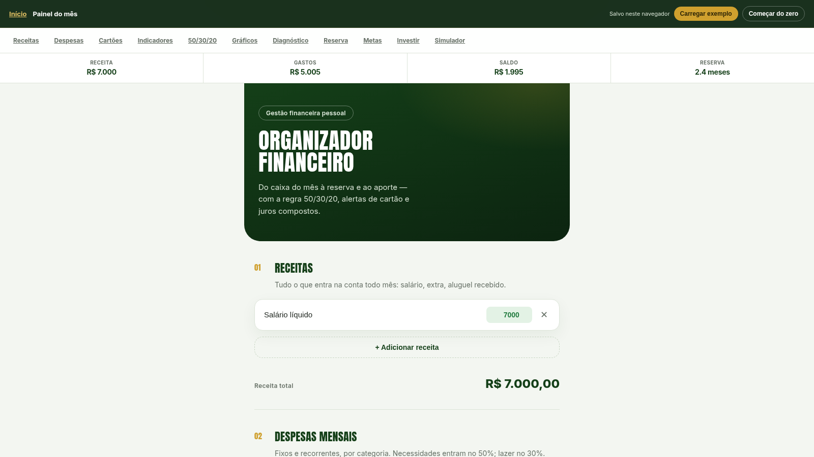 Organizador Financeiro